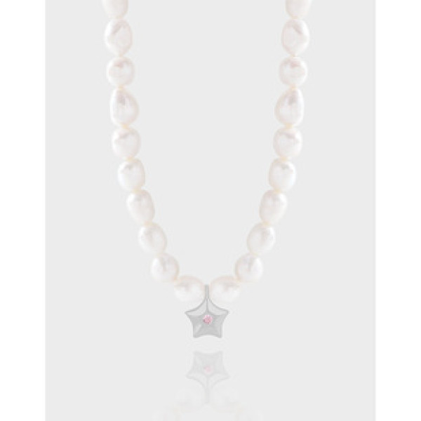 A41456 design natural starfish sterling silver s925 pearl necklace