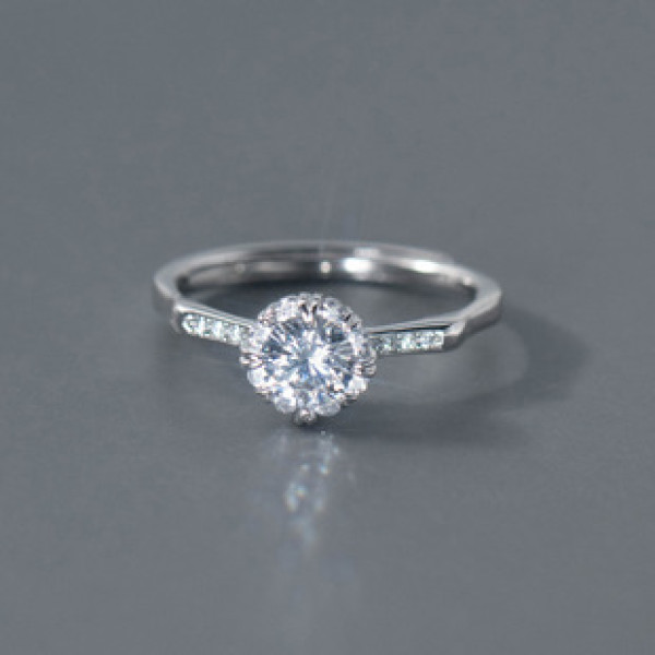 A38256 s925 sterling silver rhinestone simulateddiamondring design elegant geometric ring