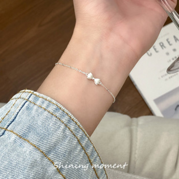 A41756 s925 sterling silver trendy sweet butterfly charm bracelet