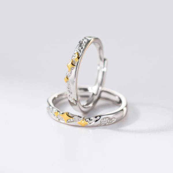 A46438 s925 sterling silver simple gold ring