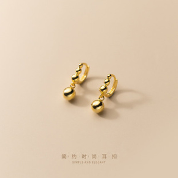 A42323 s925 silver simple fashion bead elegant earrings