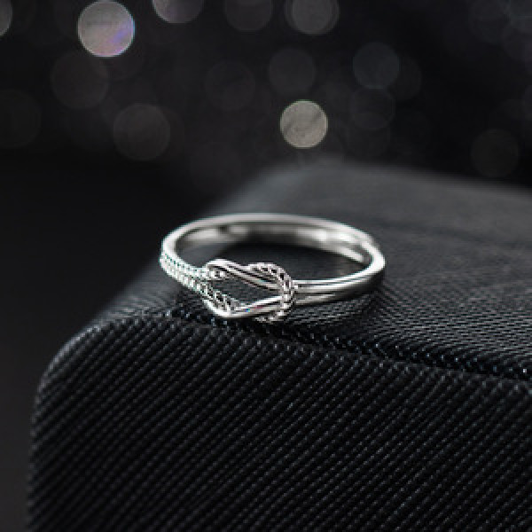 A45113 s925 sterling silver sweet simple twist rope ring