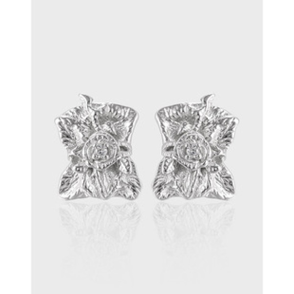 A40289 unique vintage statement geometric square rose earrings