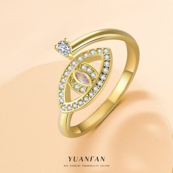 A46350 s925 sterling silver hot cubic zirconia adjustable ring