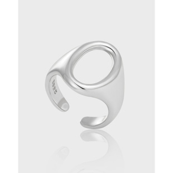 A41560 unique elegant geometric oval hollowed s925 sterling silver ring