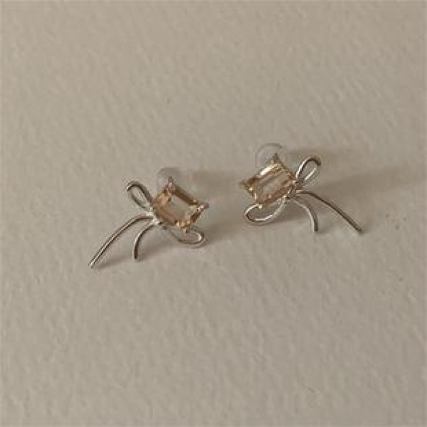 A41274 sterling silver butterfly stud simple elegant earrings