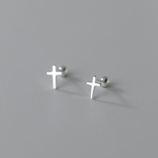 A40392 s925 silver stud simple elegant earrings