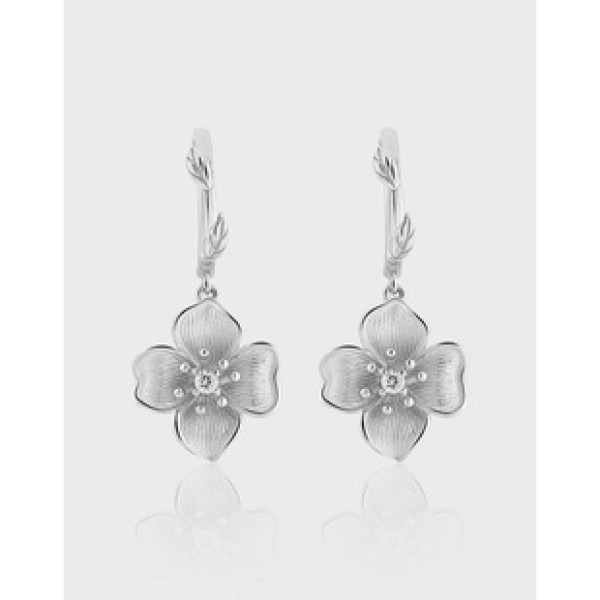 A40029 elegant grade flower rhinestone s925 sterling silver stud earrings