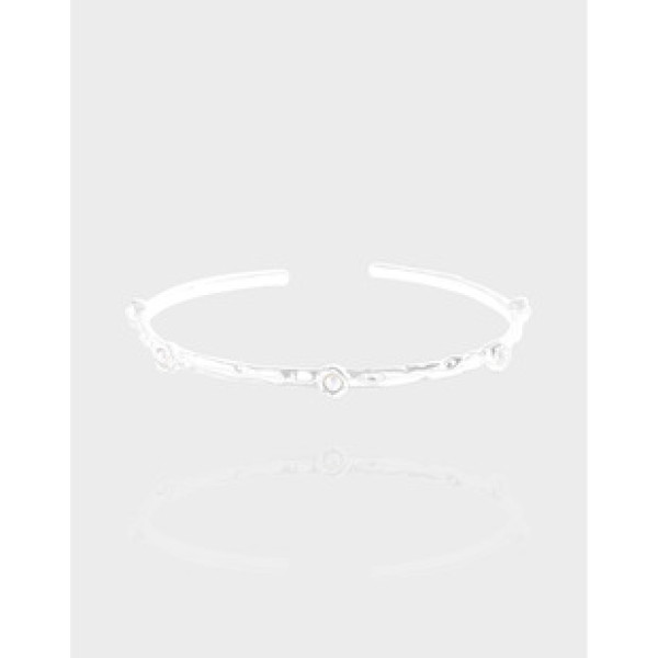 A41467 design wrinkled pearl sterling silver s925 bangle bracelet