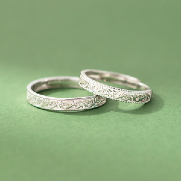 A45725 s925 sterling silver trendy sweet dainty leaf bar ring