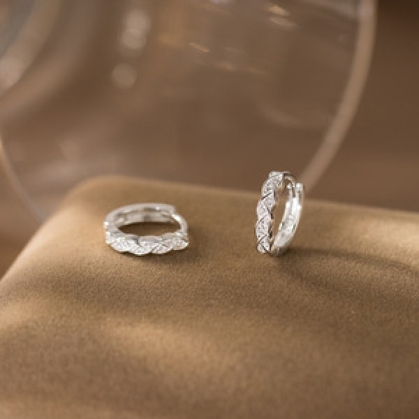A44955 s925 sterling silver sweet dainty rhinestone weave stud earrings