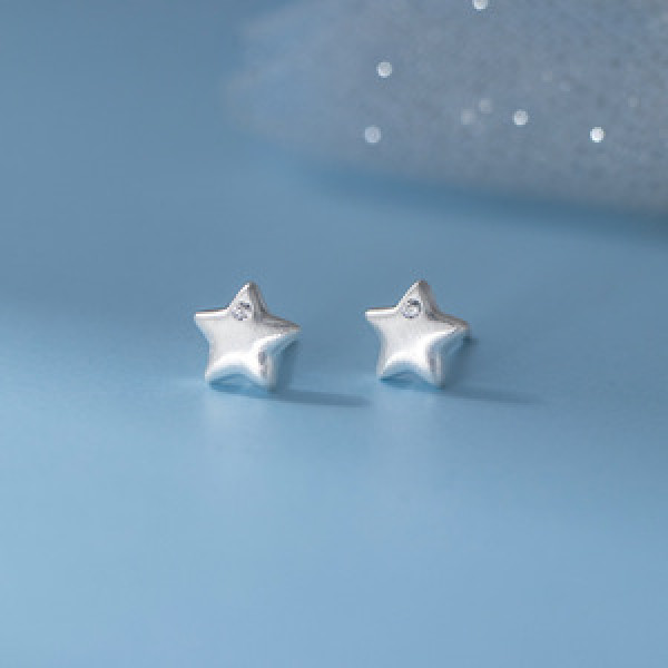 A46252 s925 sterling silver sweet rhinestone stud earrings
