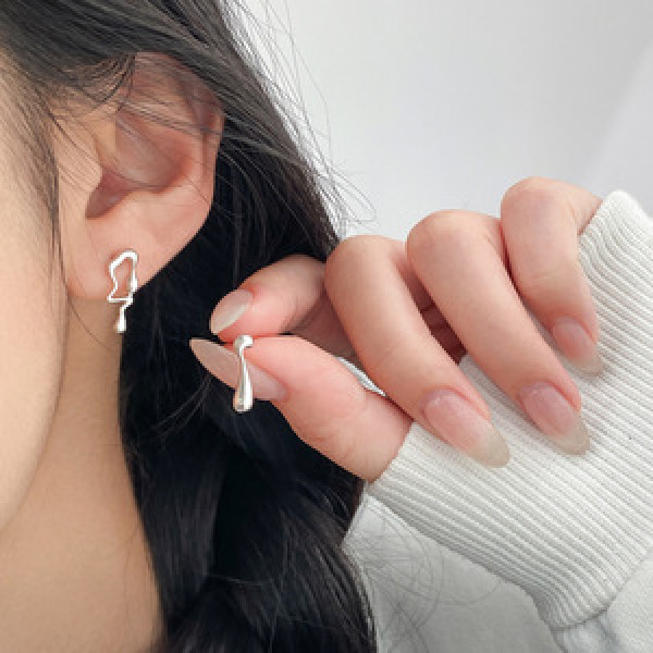 A45463 s925 sterling silver elegant teardrop stud earrings
