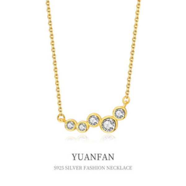 A38629 sterling silver cubic zirconia design necklace