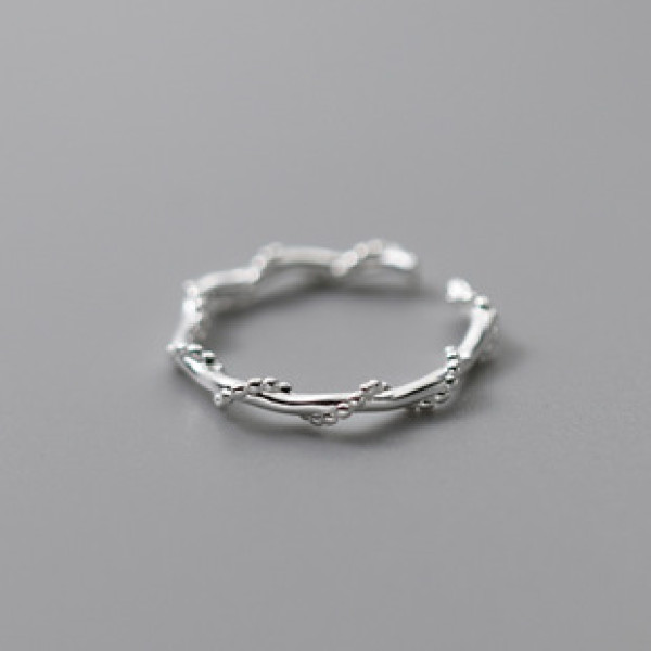 A41434 s925 silver weave bar unique elegant ring