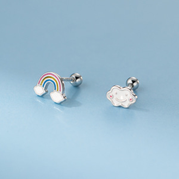 A46160 s925 sterling silver trendy sweet cute stud earrings