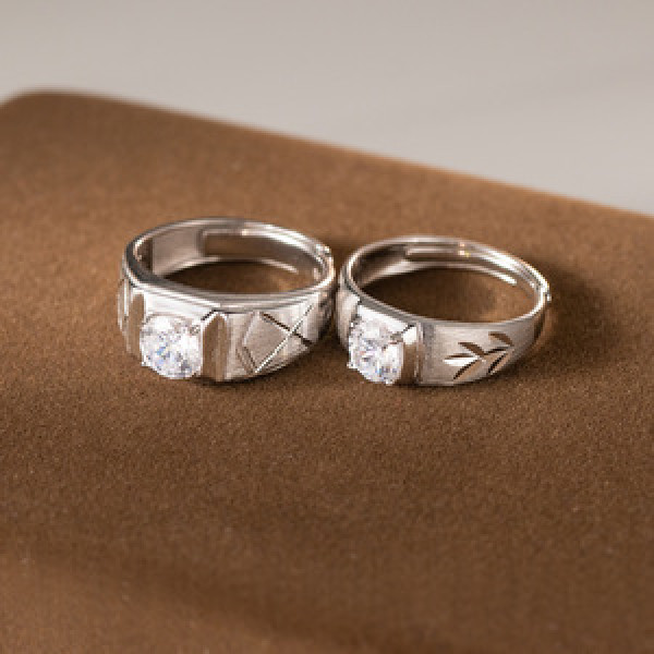 A45432 s925 sterling silver simple unique rhinestone ring