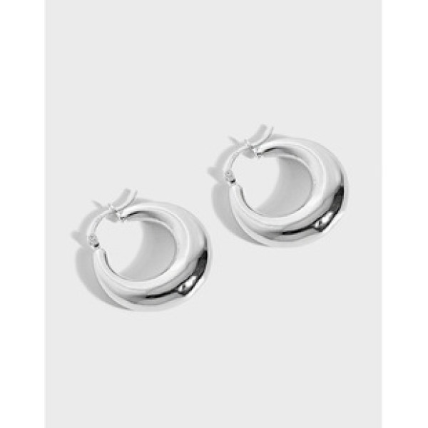 A37395 design minimalist geometric circle quality s925 sterling silver earrings