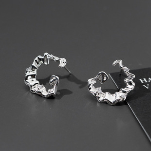 A43375 s925 sterling silver simple weave stud design earrings