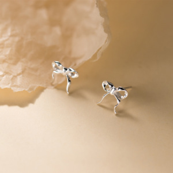 A44436 s925 sterling silver trendy sweet unique butterfly stud earrings