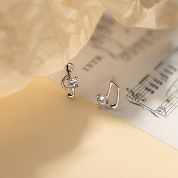 A44425 s925 silver stud trendy rhinestone symmetric cute earrings