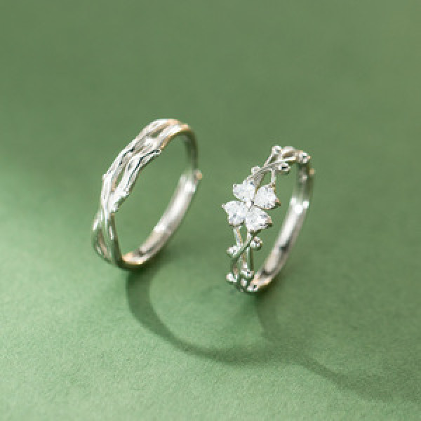 A45731 s925 sterling silver trendy sweet rhinestone tree ring