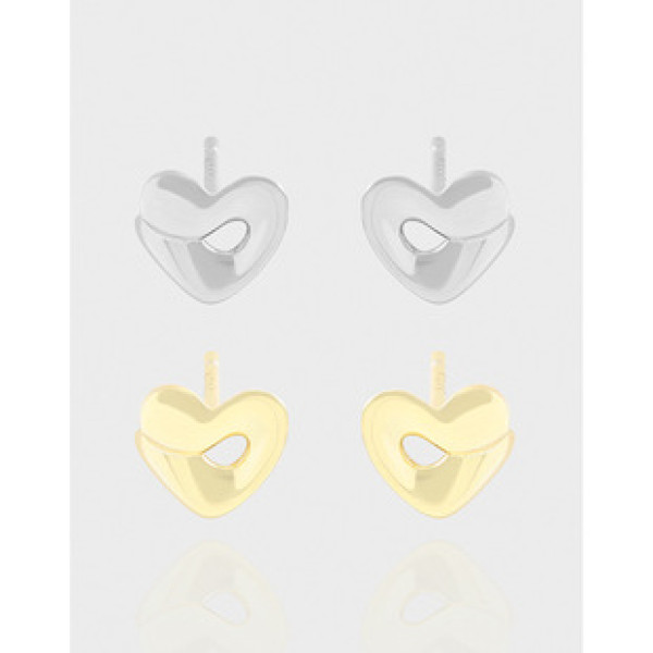 A42640 design hollowed heart stud sterling silver s925 earrings