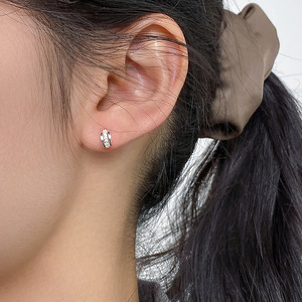A45064 s925 sterling silver sweet rhinestone stud earrings