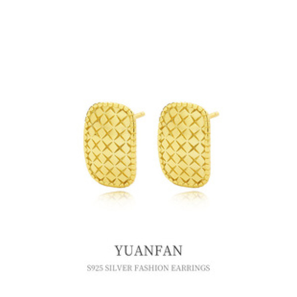 A38798 sterling silver unique geometric stud fashion earrings