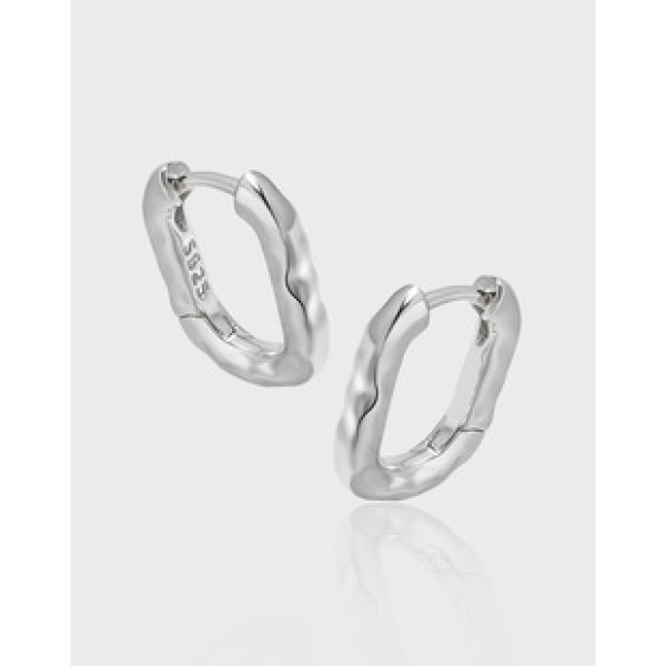 A39383 geometric oval elegant s925 sterling silver earrings