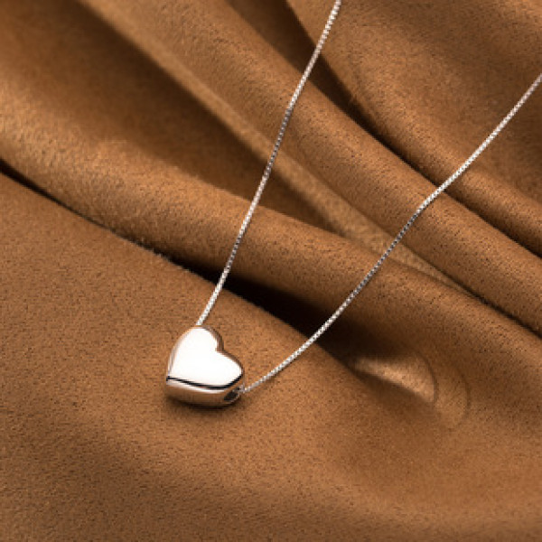 A37860 s925 sterling silver heart cute elegant grade dainty necklace
