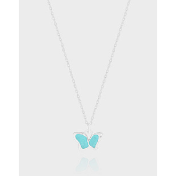 A39881 design butterfly glazed quality sterling silver s925 necklace