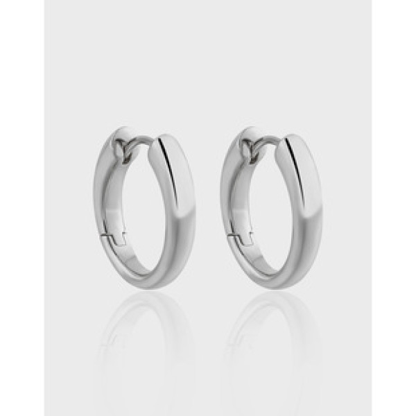 A39858 minimalist grade elegant geometric circle s925 sterling silver hoop earrings ring