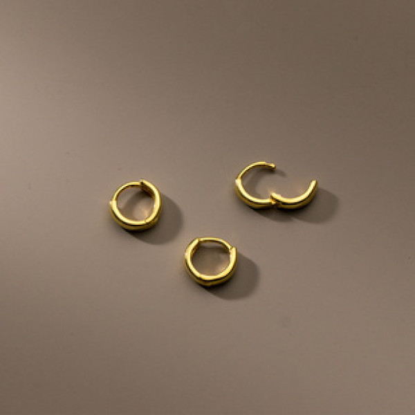 A37341 s925 silver simple circle earrings earrings