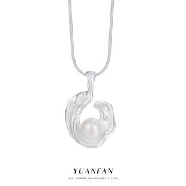 A43425 s925 sterling silver unique geometric bead necklace