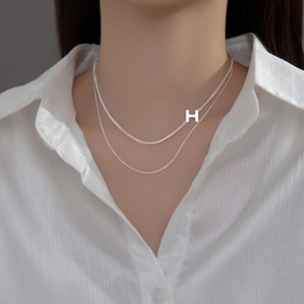 A38064 s925 sterling silver initial design unique necklace