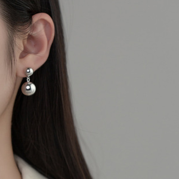 A38283 s925 sterling silver simple big earrings