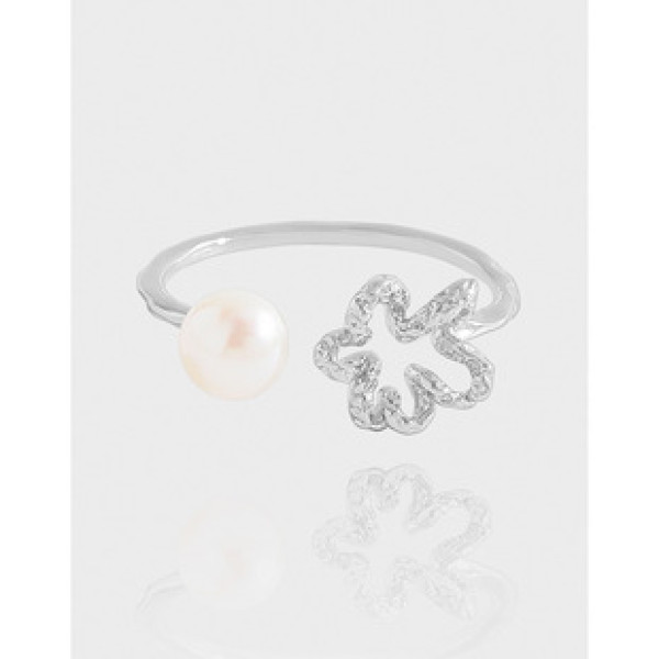 A43265 design hollowed flower pearl sterling silver s925 ring