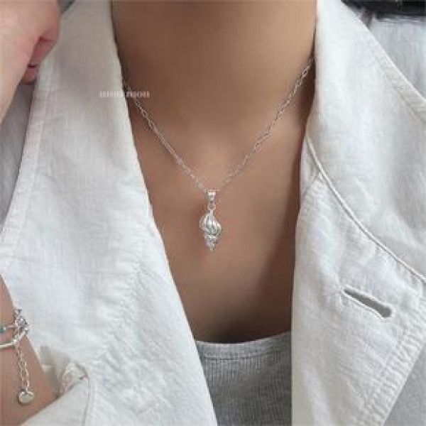 A40002 sterling silver simple elegant necklace