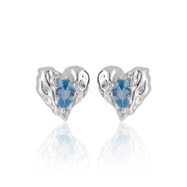 A43126 unique grade heart rhinestone s925 sterling silver stud earrings