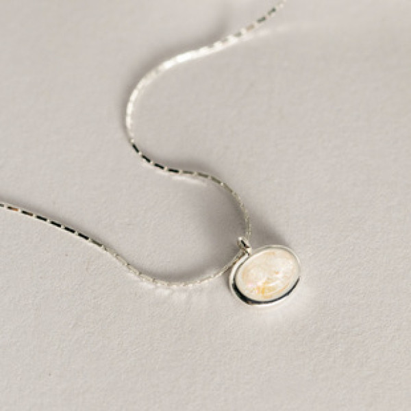A42973 s925 sterling silver trendy geometric necklace
