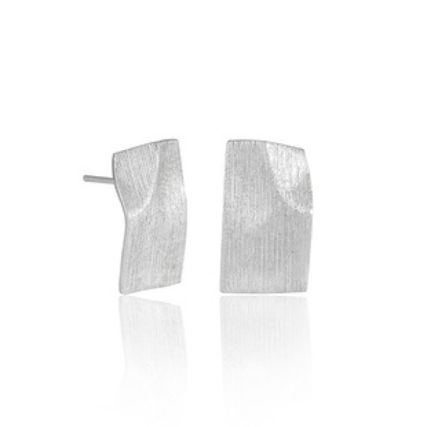 A43354 bar stripe stud s925 sterling silver unique elegant earrings