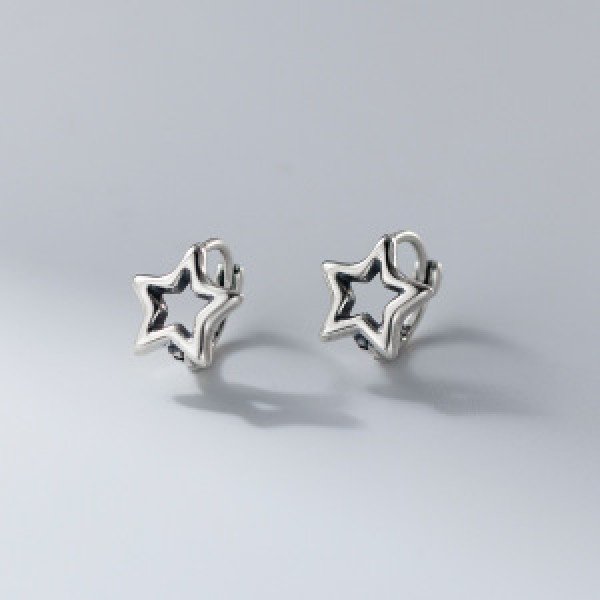 A46373 s925 sterling silver vintage dainty thai hollowed ear buckle