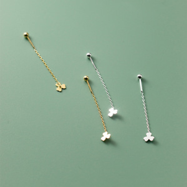 A44917 s925 silver string simple flower sweet earrings