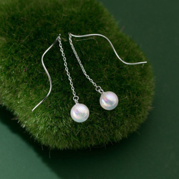 A37863 s925 sterling silver string sweet dainty earrings