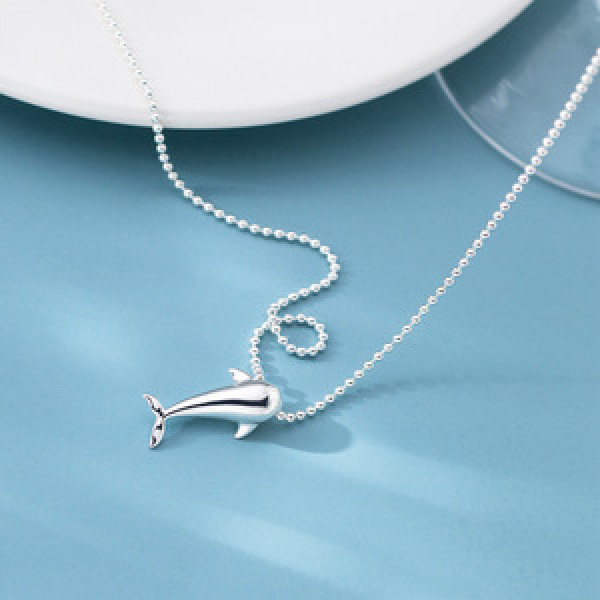 A46089 s925 silver dainty simple cartoon necklace