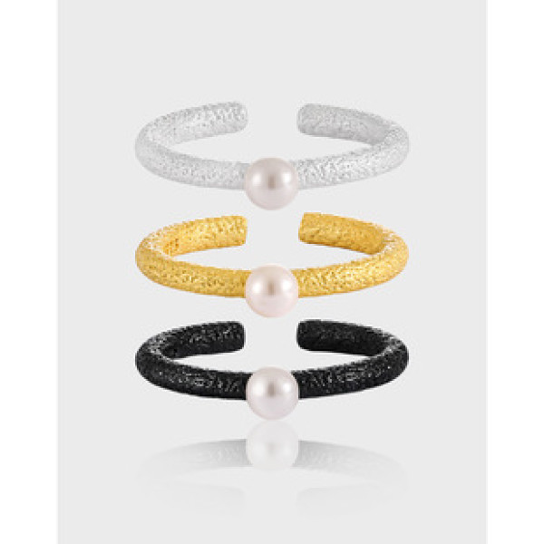 A42090 design elegant bar stripe pearl s925 sterling silver ring