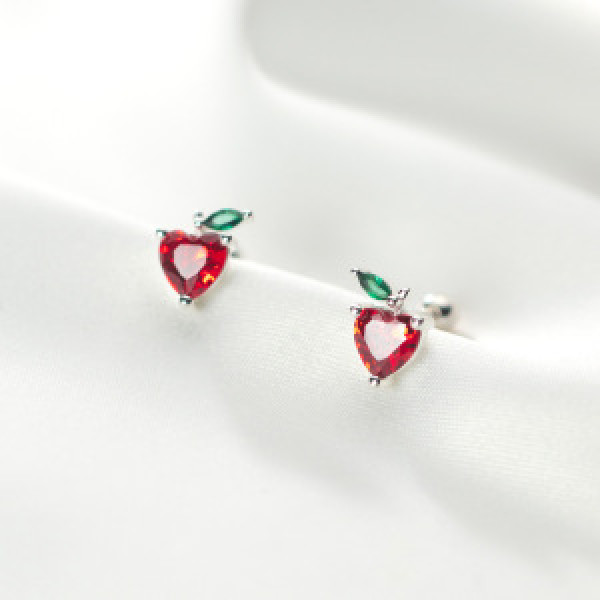 A44426 s925 silver trendy sweet cute stud rhinestone earrings