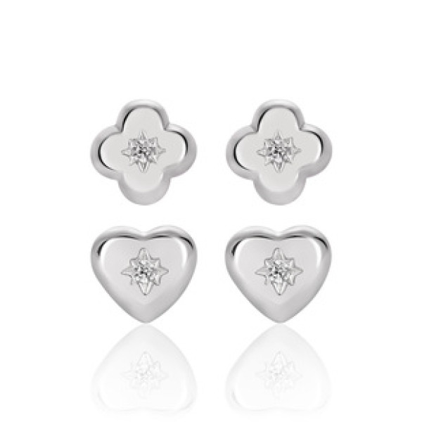 A42581 rhinestone stud minimalist s925 sterling silver unique elegant heart earrings