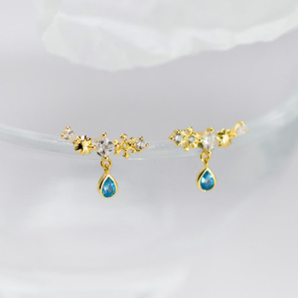 A42943 s925 sterling silver christmas snowflake elegant rhinestone earrings